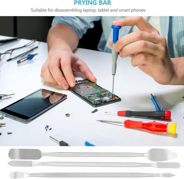 Alt view image 6 of 7 - Laptop Spudger Pry Tool Kit Mobile Battery Prying Metal Spudger Watch Battery Pry Tool Set Phone Screen Repair Tools for Computer Electronics Opening Repair Tool Kit
