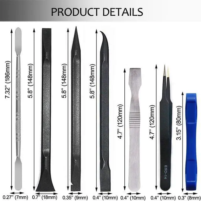 Alt view image 2 of 7 - Spudger Tool Kit Plastic Pry Tool for Electronics Repair with Metal Spudger Plastic Spudger Tweezers Opening Tool iPhone Repair Tool Kit for Phone iPad Computer MacBook Laptop Repair Kit