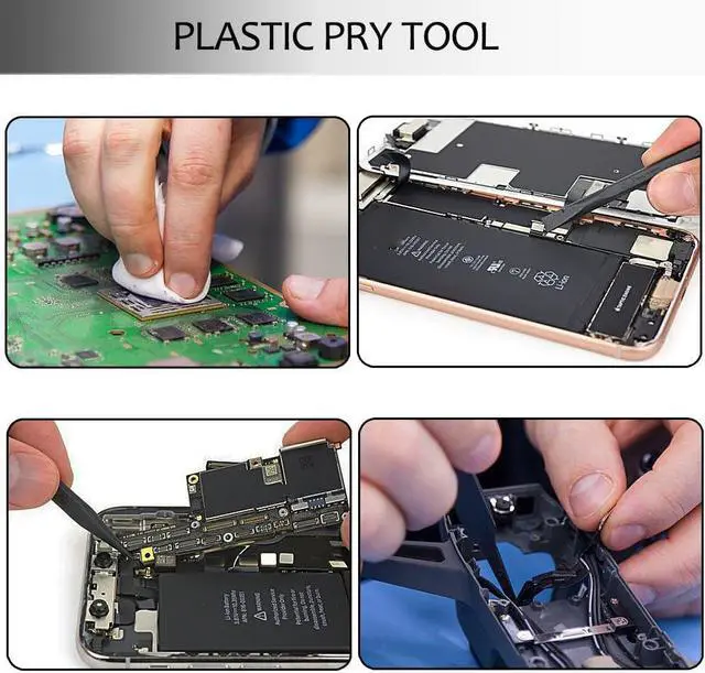 Alt view image 4 of 7 - Spudger Tool Kit Plastic Pry Tool for Electronics Repair with Metal Spudger Plastic Spudger Tweezers Opening Tool iPhone Repair Tool Kit for Phone iPad Computer MacBook Laptop Repair Kit