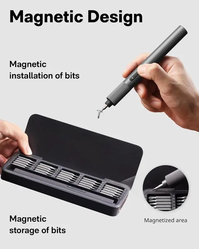 Alt view image 4 of 7 - Electric Precision Screwdriver Set 25 in 1 Magnetic Small Screwdriver Set Mini Electric Screwdriver Set for Eyeglasses Electronics Watches Phones Laptops Cameras Repair Kit
