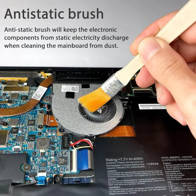 Alt view image 3 of 7 - Opening Pry Tools Kit with ESD Spudgers Anti-Static Brush Metal Spudger for Disassembling and Repair Laptop Game Console Computer