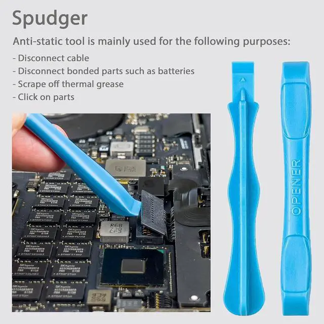 Alt view image 5 of 7 - Opening Pry Tools Kit with ESD Spudgers Anti-Static Brush Metal Spudger for Disassembling and Repair Laptop Game Console Computer