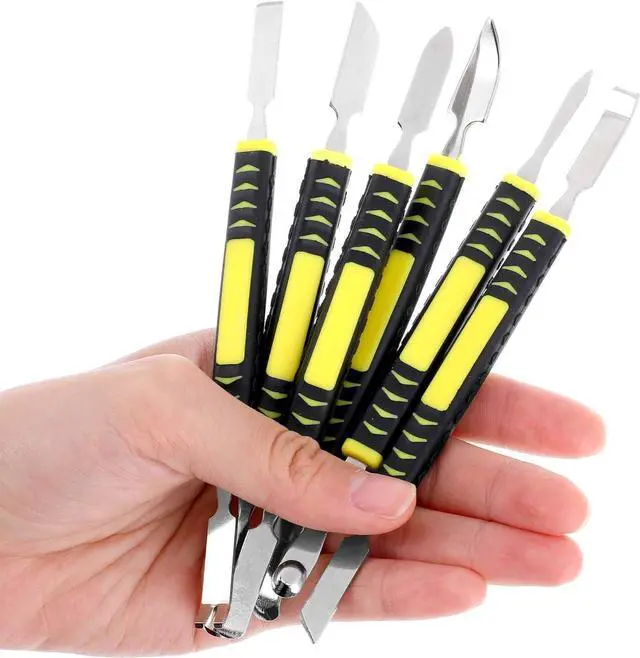 Alt view image 7 of 7 - 6PCS Dual Ends Metal Spudger Professional Electronics Repair Opening Tool Anti-Static Opening Pry Tool Repair Kit Non-Abrasive Pry Tool Kit for Phone Laptops Computer Tablet