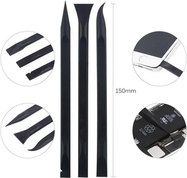 Alt view image 2 of 7 - 8 Pieces Metal & Plastic Spudger Set Pry Opening Tool Triangle Picks Opener Compatible with iPhone iPad MacBook Laptop Repair Kit