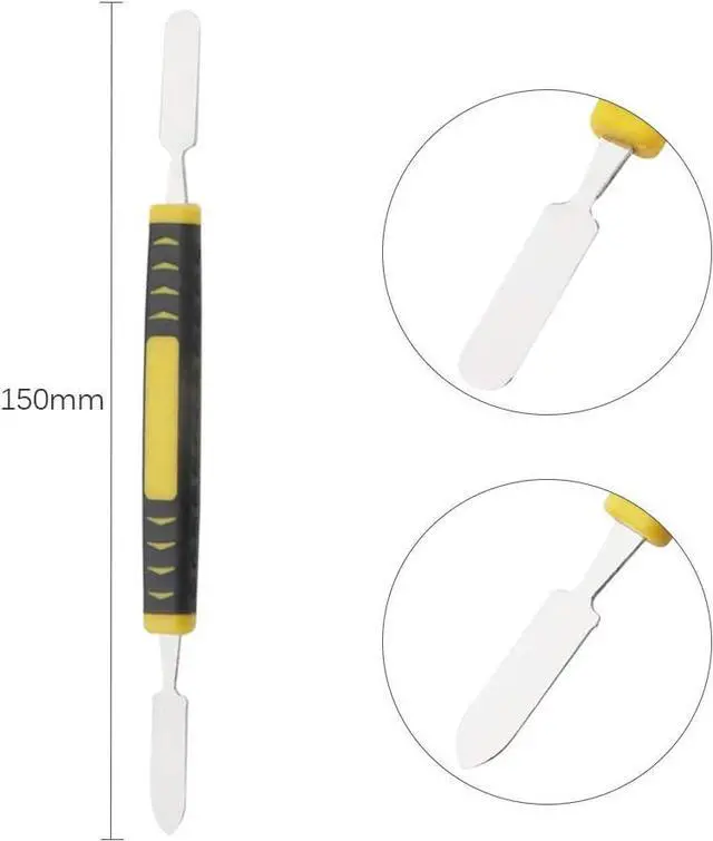 Alt view image 3 of 7 - 8 Pieces Metal & Plastic Spudger Set Pry Opening Tool Triangle Picks Opener Compatible with iPhone iPad MacBook Laptop Repair Kit