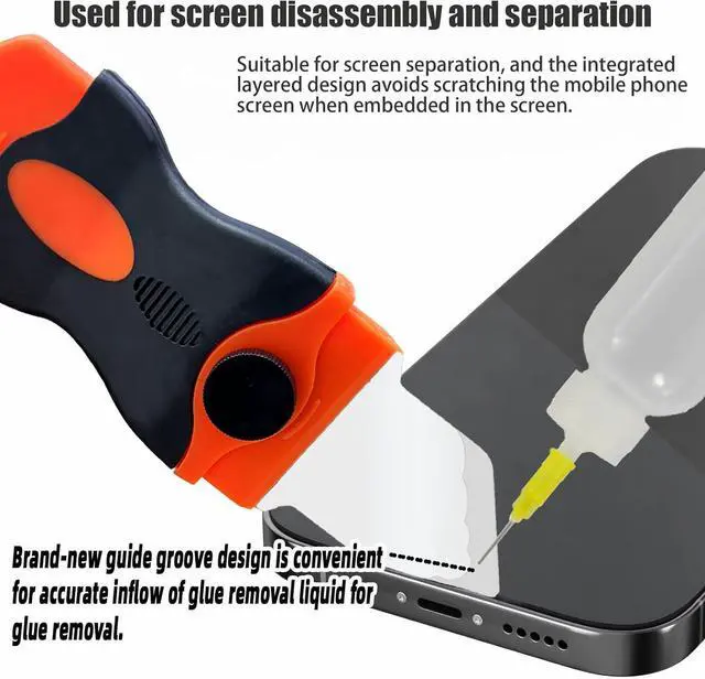 Alt view image 3 of 6 - Phone Screen Repair Kit 0.1mm Ultra Thin Prying & Opening Tool High Tenacity Stainless Steel Spudger Electronics Repair Tool Compatible for Cellphone iPhone Ipad Tablets