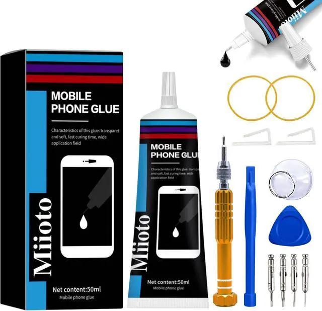 Main image of Phone Glue Screen Repair Adhesive with Repair Tools for Electronic Screen Multi-Function Phone Repair Glue Craft Adhesive Kit for Electronic Screen Cell Phone Screen (Black 50ml)