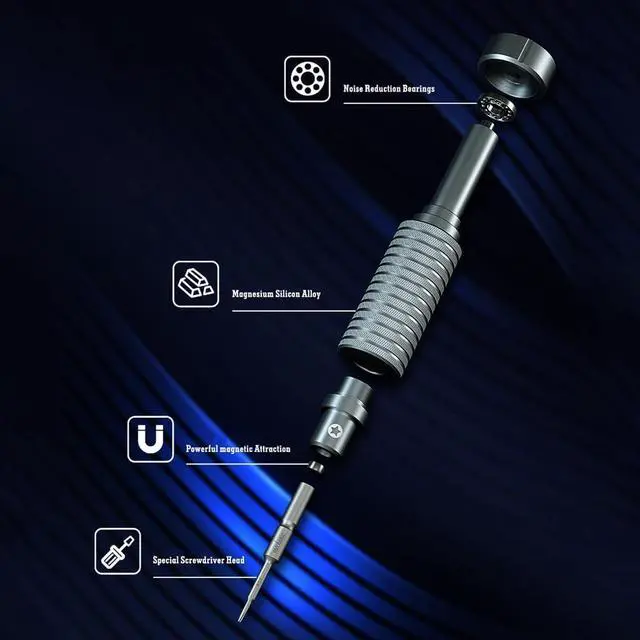 Alt view image 2 of 7 - 6 IN 1 Magnetic Precision Screwdriver 1.5 1.2 Phillips 0.8 5-Point 0.6 Y-Type Cross 2.5 T2 HEX For IPhone/Android Repair Tools