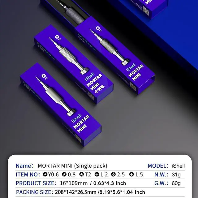 Alt view image 7 of 7 - 6 IN 1 Magnetic Precision Screwdriver 1.5 1.2 Phillips 0.8 5-Point 0.6 Y-Type Cross 2.5 T2 HEX For IPhone/Android Repair Tools