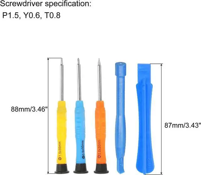 Alt view image 2 of 5 - Phone Pry Opening Tools Screwdriver Spudger Kit Set 8 in 1 for Cellphone Mobile Phone Laptop PC Repair(P1.5 Y0.6 T0.8)