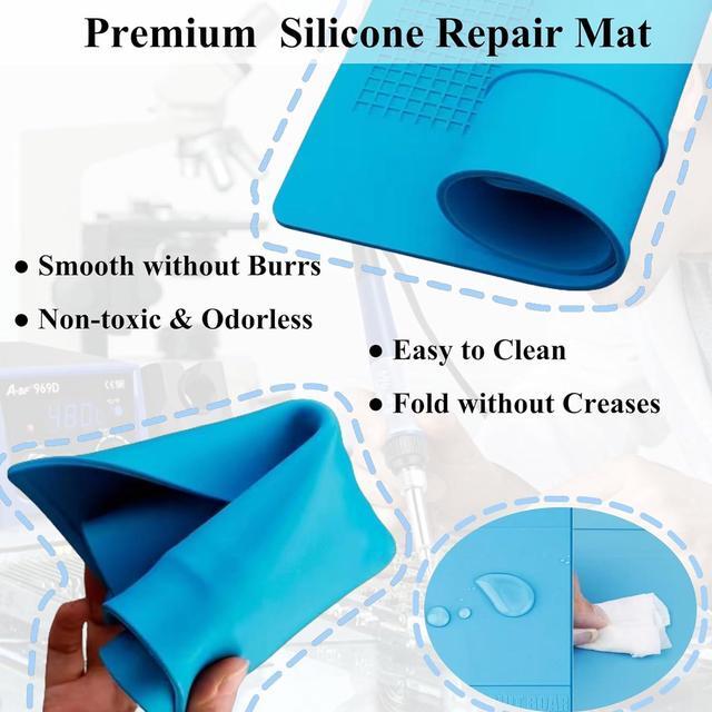 Alt view image 5 of 7 - Heat Resistant Soldering Mat 21.6 x 13.7 - Heatproof Work Pad with Scale Ruler & Screw Position Guide for Electronics Repair Soldering Iron Phone and Computer Repair