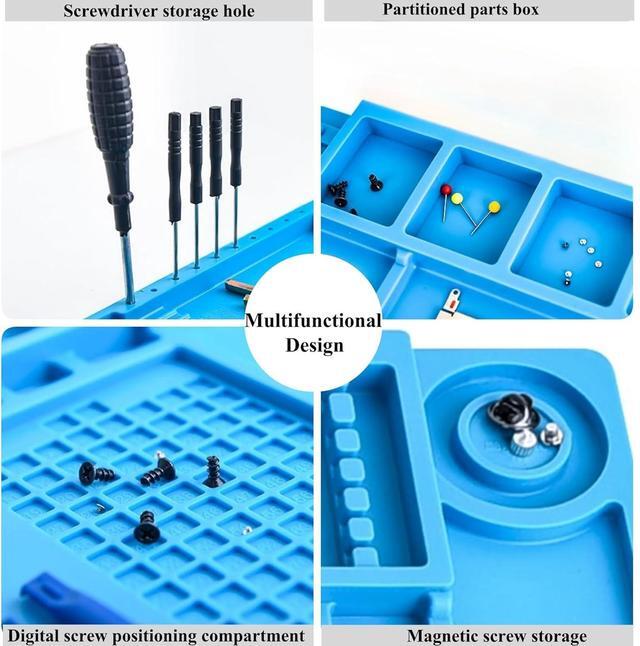 Alt view image 6 of 7 - Heat Resistant Soldering Mat 21.6 x 13.7 - Heatproof Work Pad with Scale Ruler & Screw Position Guide for Electronics Repair Soldering Iron Phone and Computer Repair