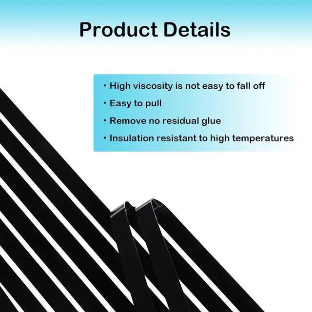 Alt view image 3 of 7 - Laptop Screen Double Sided Tape for LED Display Replacement Easy Stretch Adhesive Tape Black Pull Tab Peel Tape Non-Tracking Pull Resistant Adhesive Strips Screen Repair Kit for Laptop