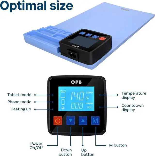 Alt view image 4 of 5 - LCD Screen Heating Pad Smartphone and Tablet - LCD Screen Separator Plate - 12 x 7 x 0.3 inch