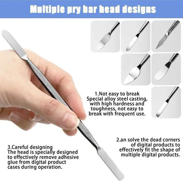 Alt view image 4 of 7 - 11 pcs Repair tool kit Pry Tool Kit Opening Tool Ultra-Thin Prying Open Tool for iPhone Laptop iPad MacBook Tablet Computer Watch Electronics Repair