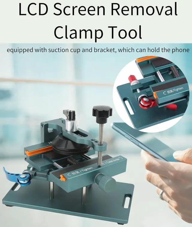Alt view image 2 of 7 - LCD Screen Separator Machine with Suction Cup Heating 360 Rotatable Phone Screen Opening Tool with Silicone Frame Rear Cover Removal Tool Screen Fixing Clamp Cell Phone