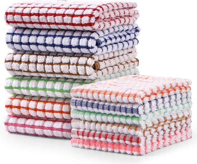 Main image of Kitchen Towels and Dishcloths Set 16 x 25 12 12 Set of Bulk Cotton Dish for Washing Dishes Rags Everyday Cooking Baking
