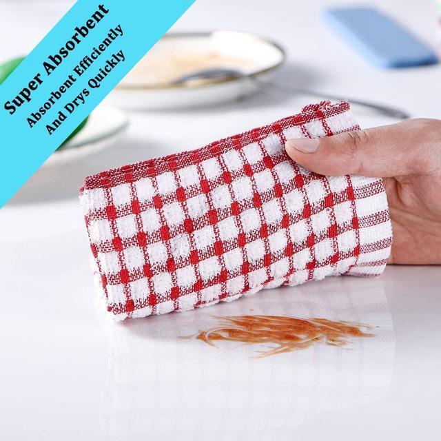 Alt view image 4 of 6 - Kitchen Towels and Dishcloths Set 16 x 25 12 12 Set of Bulk Cotton Dish for Washing Dishes Rags Everyday Cooking Baking