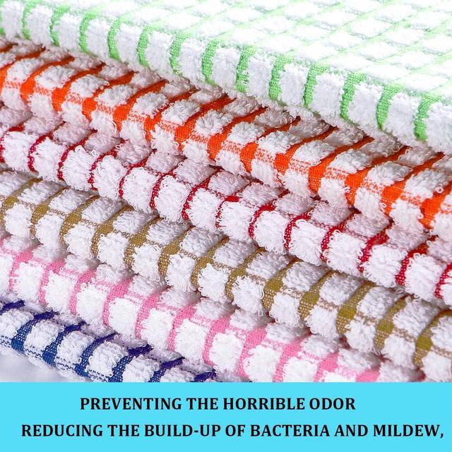 Alt view image 6 of 6 - Kitchen Towels and Dishcloths Set 16 x 25 12 12 Set of Bulk Cotton Dish for Washing Dishes Rags Everyday Cooking Baking