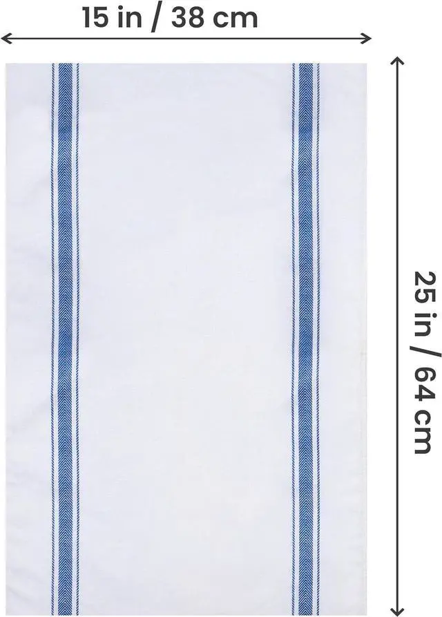 Alt view image 2 of 7 - Blue Dish Towels [12 Pack - 15 x 25 Inches] 100% Ring Spun Cotton Highly Absorbent & Reusable Cleaning Bar Tea Kitchen and Dishcloths Set - 200 GSM