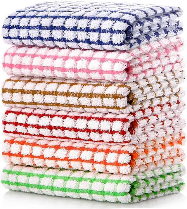 Main image of Kitchen Dish Towels 16 Inch x 25 Inch Bulk Cotton Kitchen Towels 6 Pack Dish Cloths for Dish Rags for Drying Dishes Clothes and Dish Towels