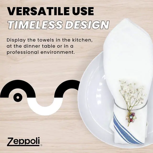 Alt view image 5 of 7 - Classic Dish Towels - 15 Pack - 14 by 25 - 100% Cotton Kitchen Towels - Reusable Bulk Cleaning Cloths - Blue Hand Towels - Super Absorbent - Machine Washable