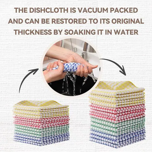 Alt view image 5 of 7 - 12 Packs Kitchen Dishcloths 12x12 Inches 100% Cotton Kitchen Dish Cloths for Washing Dishes Scrubbing Wash Cloths Dish Towels Sets (Mix Color)