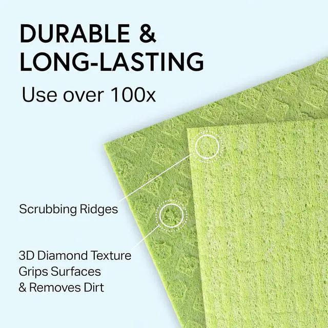 Alt view image 7 of 7 - Swedish Dishcloth Cellulose Sponge Cloths C Bulk 10 Pack of Eco-Friendly No Odor Reusable Cleaning Cloths for Kitchen C Absorbent Dish Cloth Hand Towel (10 Dishcloths C Assorted)