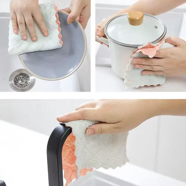 Alt view image 5 of 7 - 24 Pack Kitchen Dish Cloths Dish Towels Super Soft and Absorbent Coral Fleece Cloth Coral Velvet Microfiber Cleaning Cloth Nonstick Oil Washable Fast Drying Dish Rags for Clean Table Dish Glass.
