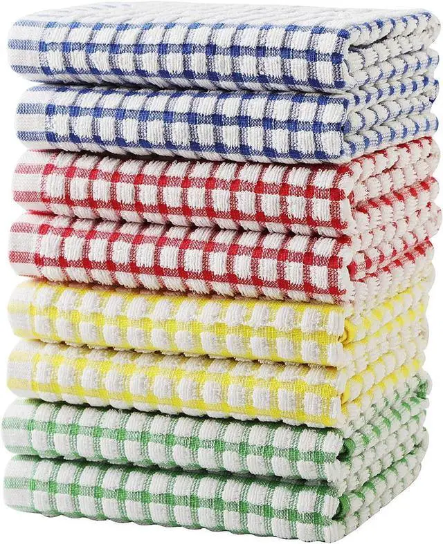 Main image of Dish Towels for Kitchen 15x26 Inches Pack of 8 Cotton Kitchen Towels for Drying Dishes Absorbent Bar Mop Towels (Multi 15x26 inches)