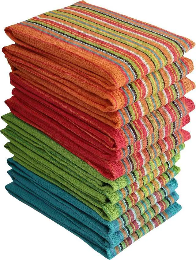 Main image of Salsa Kitchen Towels 100% Cotton Dish Towels for Kitchen Set of 8 (16x28 Inches) Multi-Purpose Kitchen Essentials Soft and Highly Absorbent Hand Towels Waffle Design Tea Towels