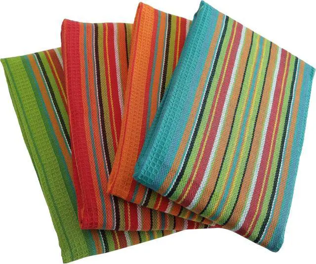 Alt view image 2 of 6 - Salsa Kitchen Towels 100% Cotton Dish Towels for Kitchen Set of 8 (16x28 Inches) Multi-Purpose Kitchen Essentials Soft and Highly Absorbent Hand Towels Waffle Design Tea Towels