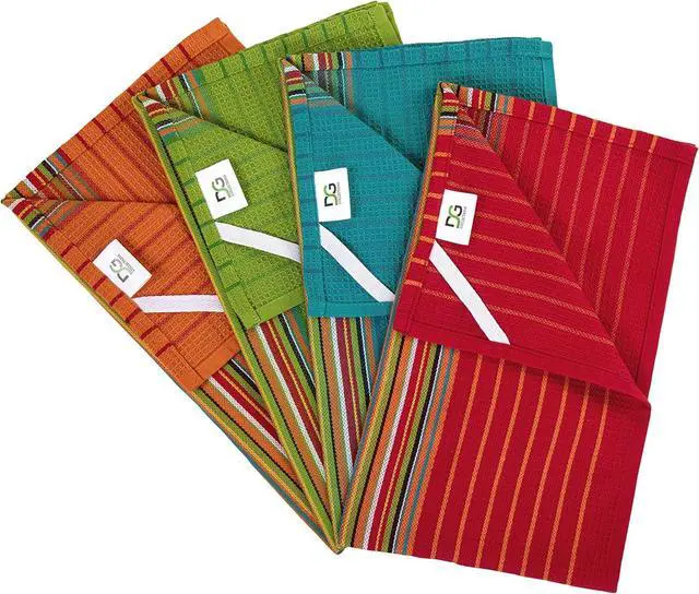 Alt view image 6 of 6 - Salsa Kitchen Towels 100% Cotton Dish Towels for Kitchen Set of 8 (16x28 Inches) Multi-Purpose Kitchen Essentials Soft and Highly Absorbent Hand Towels Waffle Design Tea Towels