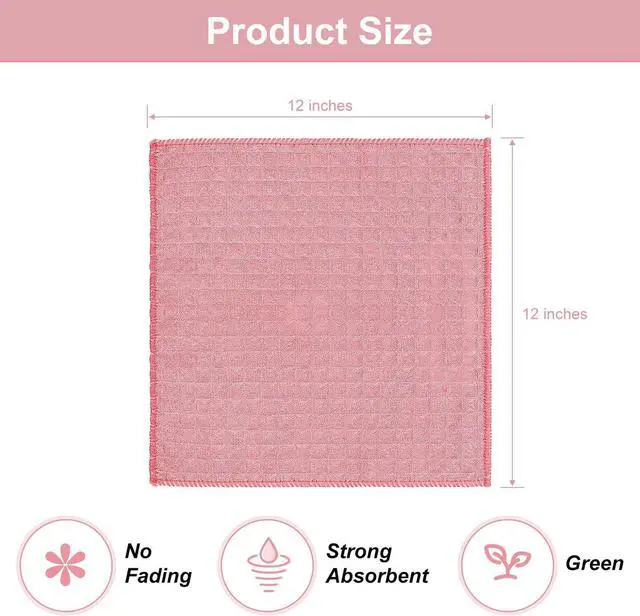 Alt view image 5 of 6 - Kitchen Towels Waffle Dish Cloths - 12Pack Soft Dish Towels for Washing Dishes 12x12 Highly Absorbent Tea Towels for Kitchen Drying Dish Rags Washcloths for Kitchen Cleaning Set