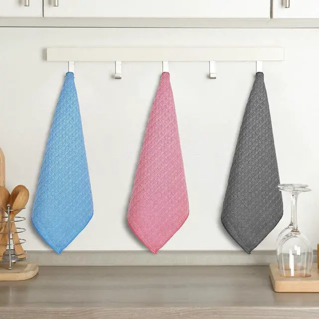 Alt view image 6 of 6 - Kitchen Towels Waffle Dish Cloths - 12Pack Soft Dish Towels for Washing Dishes 12x12 Highly Absorbent Tea Towels for Kitchen Drying Dish Rags Washcloths for Kitchen Cleaning Set