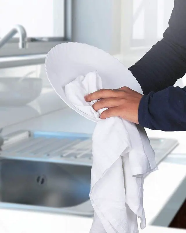 Alt view image 6 of 7 - Simpli-Magic 79374 Flour Sack Kitchen Towels Pack of 12 White 24x24