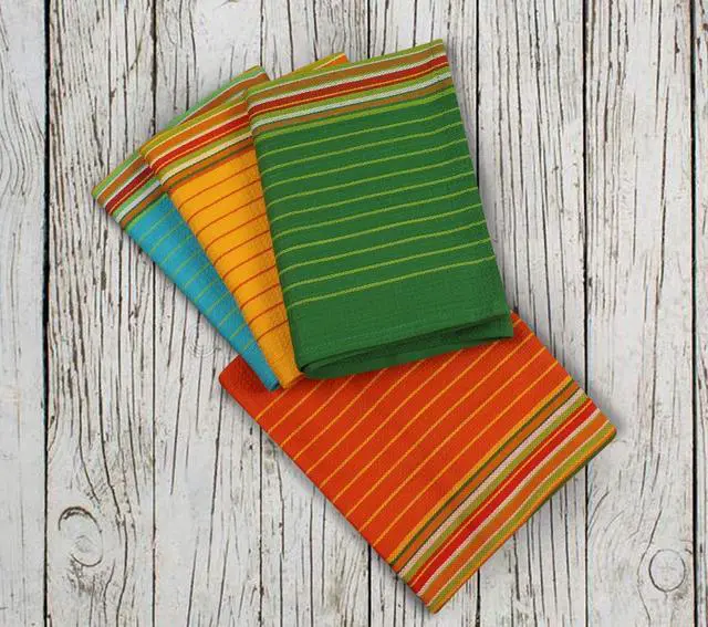 Alt view image 3 of 7 - Kitchen Towels (20x28 Inches 12 Pack) Extra Large Premium Stripes Dish Towels for Kitchen Dish Cloths Highly Absorbent 100% Cotton Kitchen Hand Towels with Hanging Loop Tea Towels