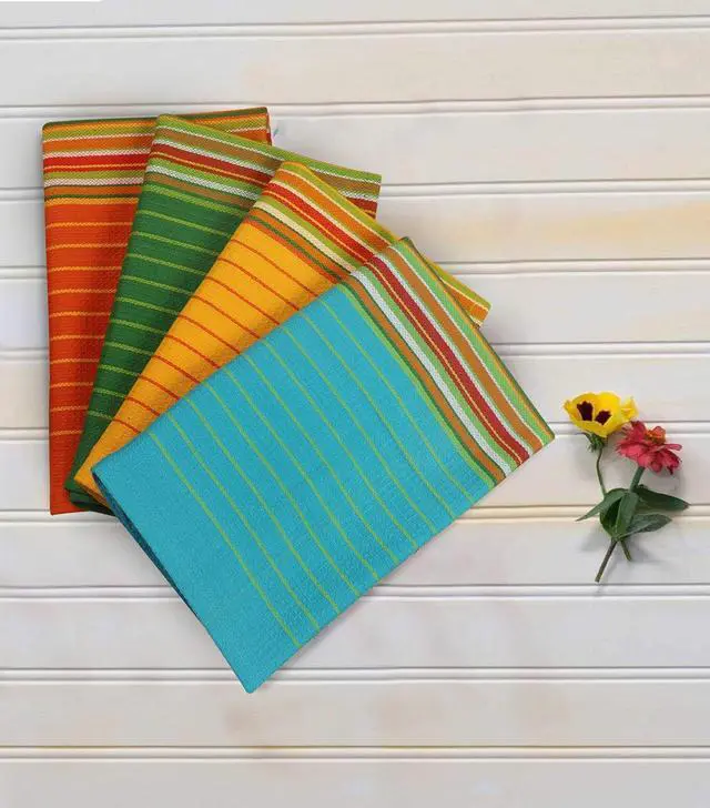 Alt view image 6 of 7 - Kitchen Towels (20x28 Inches 12 Pack) Extra Large Premium Stripes Dish Towels for Kitchen Dish Cloths Highly Absorbent 100% Cotton Kitchen Hand Towels with Hanging Loop Tea Towels