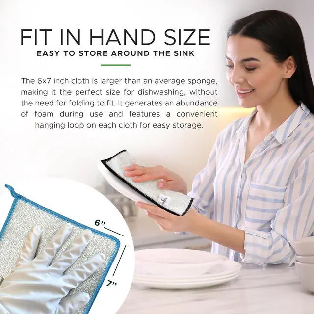 Alt view image 4 of 7 - Dishcloths & Towels for Kitchen Drying Durable Absorbent Washcloths Non-Scratch Hygienic Multi-Surface Cleaning 6x7 Inches Multi Color 6 Pack