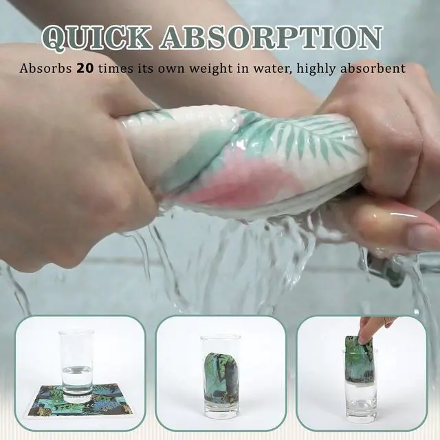 Alt view image 6 of 6 - Swedish Dishcloths Dish Towels Set: 6 Packs Cellulose Sponge Cloths Reusable Cleaning Cloths for Kitchen Absorbent Reusable Paper Towels Dish Cloth Non-Scratch No Odor (Fruit Flower)