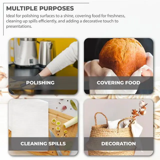 Alt view image 6 of 7 - Dishcloths 100% Turkish Cotton Dish Towels Waffle Pattern Hand Towels 12x12 Premium Towels for Kitchen Ultra Soft & Absorbent Washcloths 4 Packs Reuseable Lint Free (White)