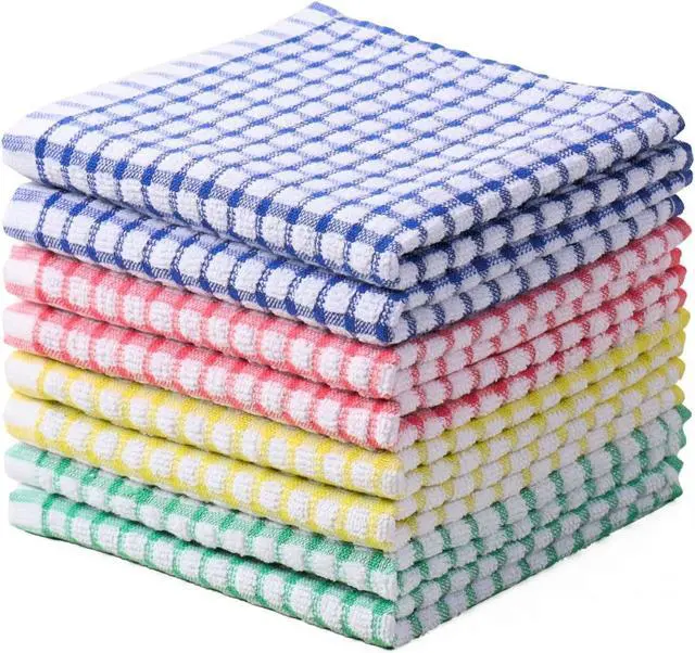 Main image of Dish Cloths for Kitchen Washing Dishes Super Absorbent Dish Rags Cotton Kitchen Dish Towels Pack of 8 12x12 Inches