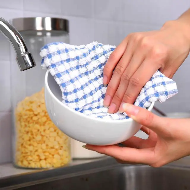 Alt view image 2 of 7 - Dish Cloths for Kitchen Washing Dishes Super Absorbent Dish Rags Cotton Kitchen Dish Towels Pack of 8 12x12 Inches