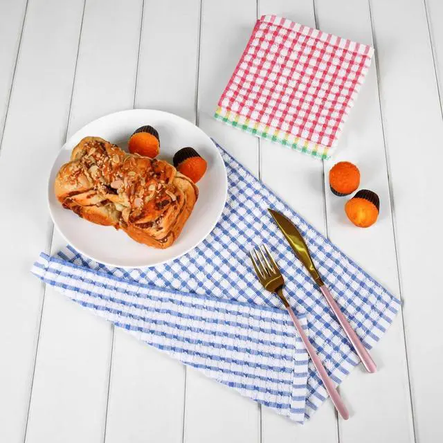 Alt view image 4 of 7 - Dish Cloths for Kitchen Washing Dishes Super Absorbent Dish Rags Cotton Kitchen Dish Towels Pack of 8 12x12 Inches