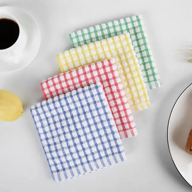 Alt view image 5 of 7 - Dish Cloths for Kitchen Washing Dishes Super Absorbent Dish Rags Cotton Kitchen Dish Towels Pack of 8 12x12 Inches