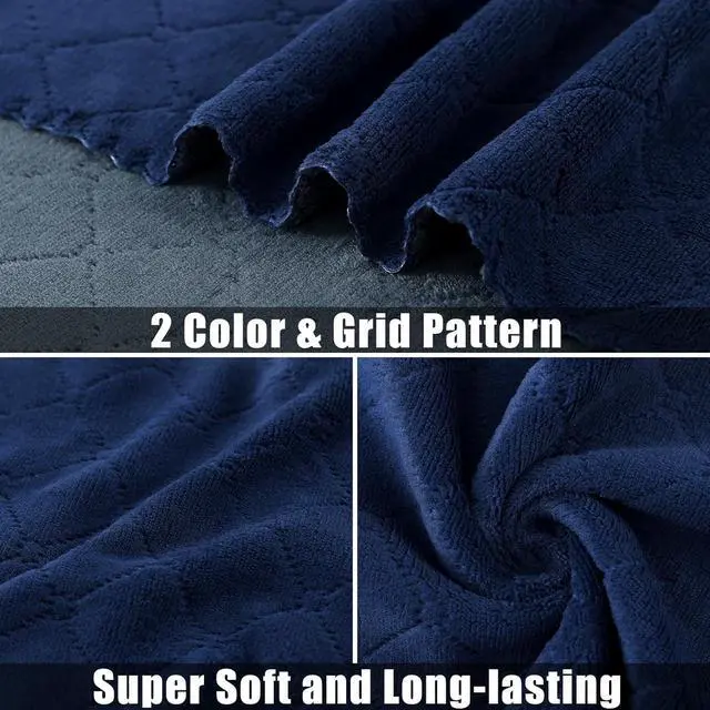 Alt view image 2 of 7 - 12 Pack Kitchen Cloths Dish Towels (10 x 10 Dark Grey & Navy Blue) Super Soft and Absorbent Dish Cloths Coral Velvet Microfiber Cleaning Cloth Nonstick Oil Fast Dry Dishcloths