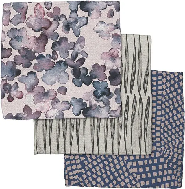 Main image of Kitchen Dish Cloths - Quick Dry Dishcloths for Kitchen - Premium Dish Rags with Geoweave - 3-Pack Set (Tiny Petals)