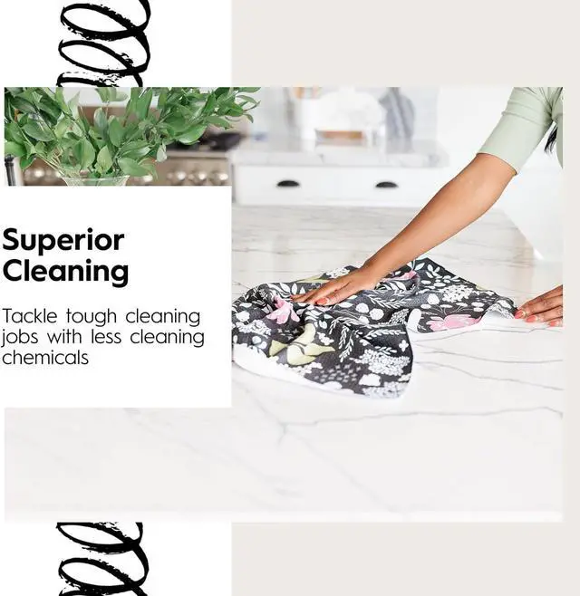 Alt view image 3 of 6 - Kitchen Dish Cloths - Quick Dry Dishcloths for Kitchen - Premium Dish Rags with Geoweave - 3-Pack Set (Tiny Petals)