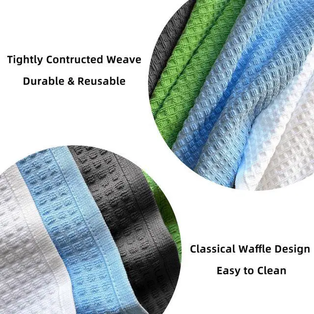 Alt view image 4 of 7 - Cotton Dishcloths Set for Home and Kitchen Cleaning - 12x12 Inches Pack of 6- Dish Cloths Dish Towels Dish Rags - with Hanging Loop - 100% Cotton Soft Absorbent (White 6)