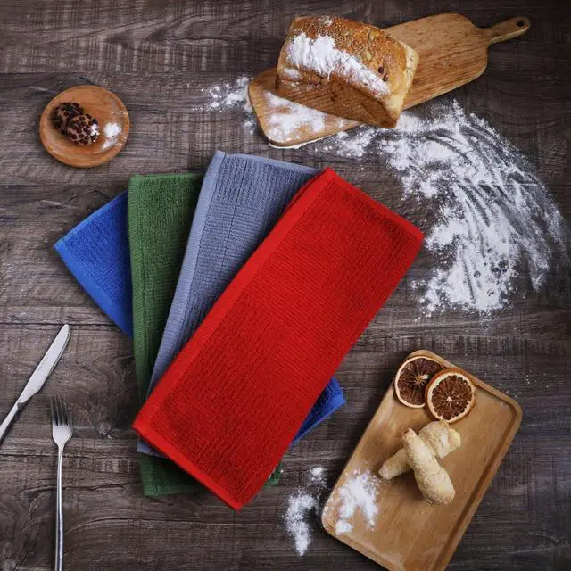 Alt view image 2 of 7 - Dish Towels for Kitchen Absorbent Cotton Kitchen Towels for Drying Dishes Terry Cloth for Cleaning Set of 3